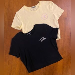 TALENTLESS crop tees size small- Yellow and black